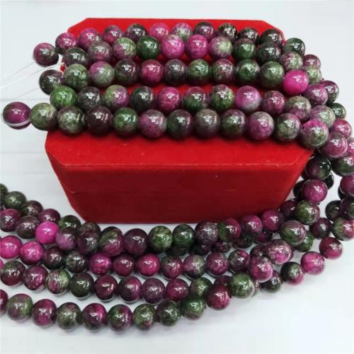 Einzelne Edelstein Perlen, persische Jade, rund, poliert, DIY & verschiedene Größen vorhanden, gemischte Farben, Länge:ca. 38 cm, verkauft von Strang
