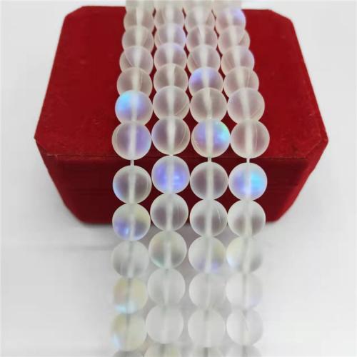 Meer Opal Perlen Schmuck, rund, poliert, DIY & verschiedene Größen vorhanden & satiniert, weiß, Länge:ca. 38 cm, verkauft von Strang[
