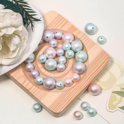 Perles en plastique ABS, Rond, Placage UV, DIY, couleurs mélangées, 8mm, Environ Vendu par sac