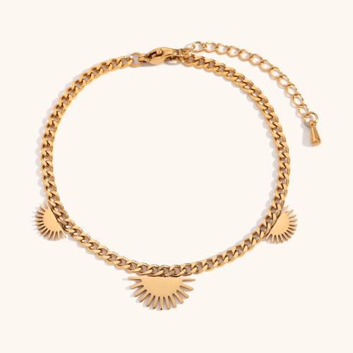 Stainless Steel Chain Bracelets, 316L Stainless Steel, with 5cm extender chain, 18K gold plated, fashion jewelry & for woman, golden Approx 17 cm 