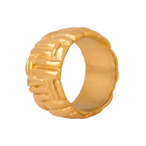Anillo de dedo de acero Titanium de, Partículas de acero, Joyería & diverso tamaño para la opción & para mujer, dorado, width 13mm, Vendido por UD