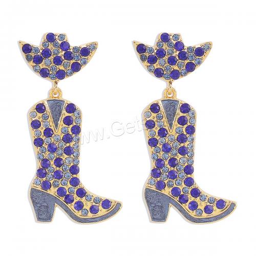 Zinc Alloy Rhinestone Drop Earring, Shoes, plated, fashion jewelry & for woman & with rhinestone 