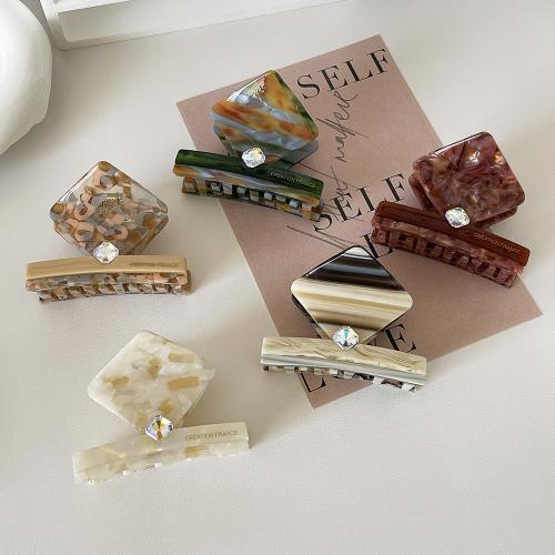Hair Claw Clips, Acetate, with Zinc Alloy, fashion jewelry & micro pave cubic zirconia 