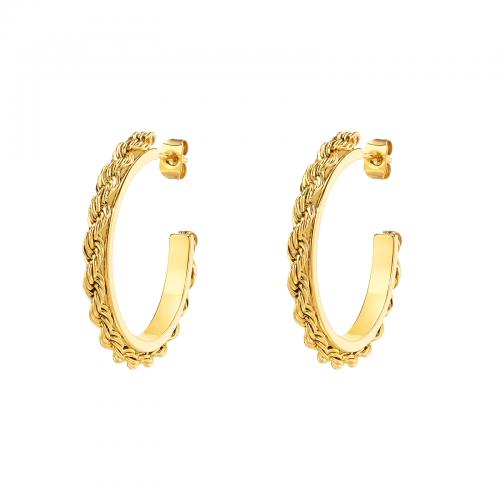 Stainless Steel Stud Earring, 304 Stainless Steel, gold color plated, fashion jewelry & for woman, 31.5mm 