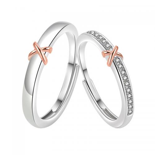 Zircon pavent l'anneau en laiton de doigt, Placage, bijoux de mode & unisexe & pavé de micro zircon, Vendu par PC