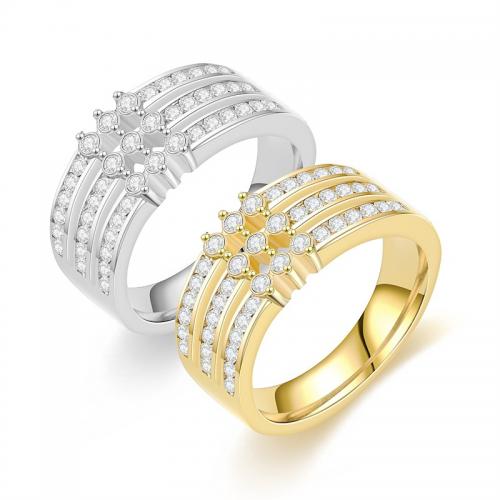 Titanium Steel Finger Ring, plated, fashion jewelry & Unisex & micro pave cubic zirconia 