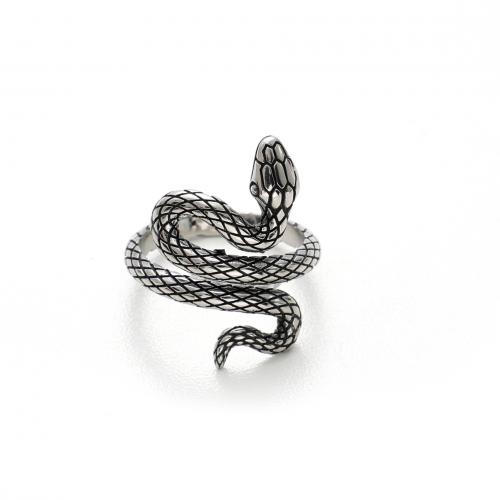 Stainless Steel Finger Ring, 304 Stainless Steel, Snake, anoint, fashion jewelry  & for man 