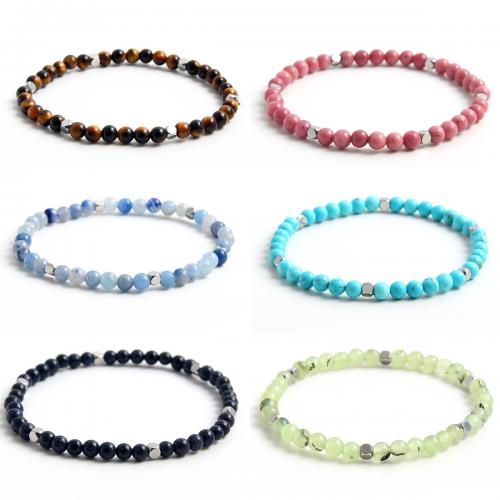 Gemstone Bracelets, 304 Stainless Steel, with Gemstone, plated & Unisex Approx 16 cm 