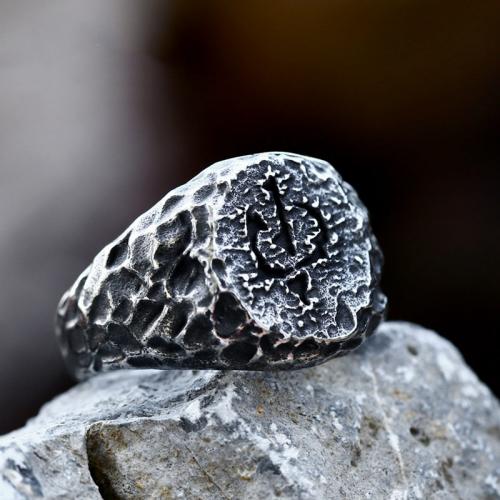 Titanium Steel Finger Ring, polished & for man & blacken, original color, US Ring 