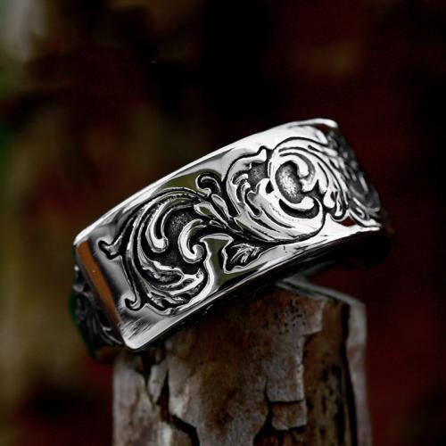 Partículas de acero anillo, pulido, Vintage & diverso tamaño para la opción & para hombre & ennegrezca, color original, tamaño:7-13, Vendido por UD