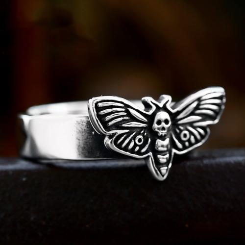 Titanium Steel Finger Ring, Insect, polished, vintage & for man & blacken, original color, US Ring 