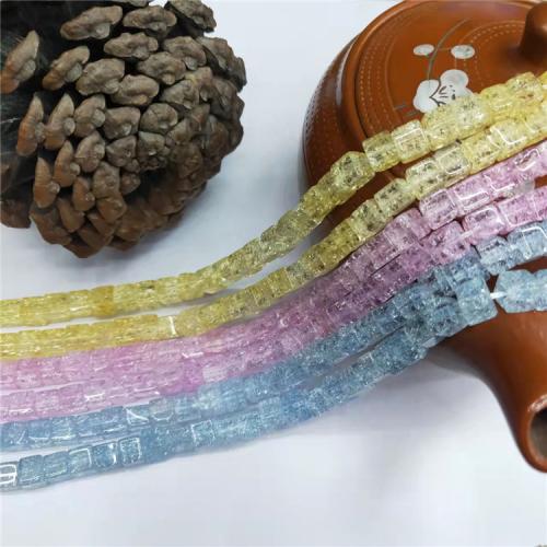 Kubische Kristallperlen, Kristall, Quadrat, poliert, DIY, mehrere Farben vorhanden, 7x7mm, ca. 58PCs/Strang, verkauft von Strang