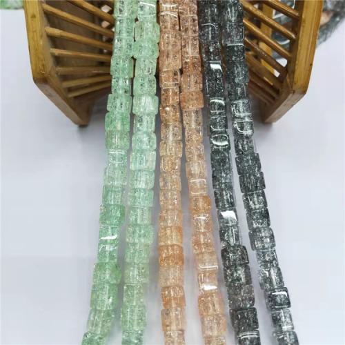 Kubische Kristallperlen, Kristall, Würfel, poliert, DIY & Knistern, mehrere Farben vorhanden, 7x7mm, ca. 58PCs/Strang, verkauft von Strang