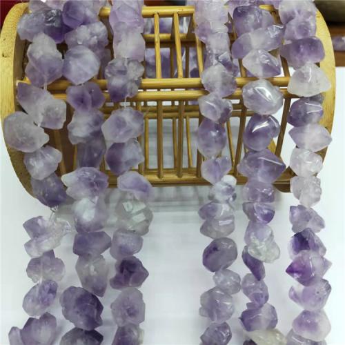 天然紫水晶のビーズ, アメジスト, 洗練されました。, DIY & 異なるスタイルを選択, 無色, Length about 10-16mm, 長さ:約 38 センチ, 売り手 ストランド
