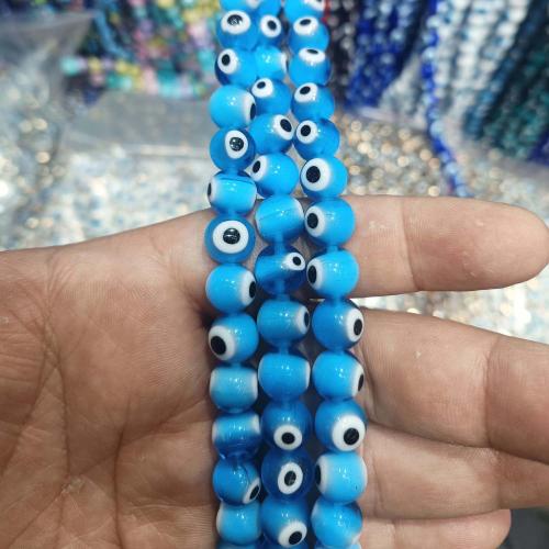 Perles de Murano Evil Eye, chalumeau, Rond, DIY & normes différentes pour le choix, plus de couleurs à choisir Environ 38 cm, Vendu par brin