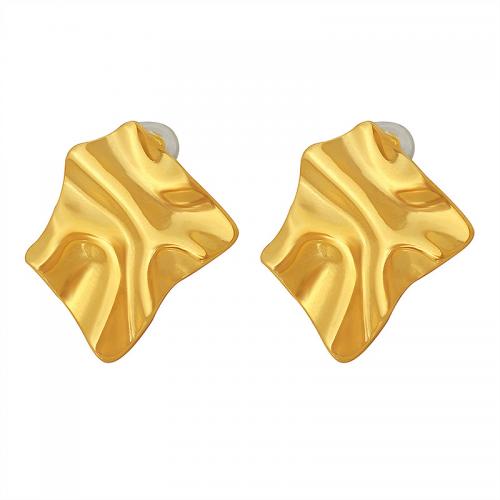 Titan Stahl Ohrringe, Titanstahl, Vakuum-Ionen-Beschichtung, Modeschmuck & für Frau, goldfarben, 23x25mm, verkauft von Paar
