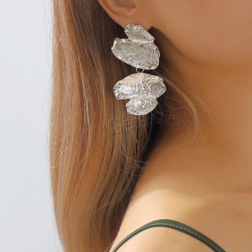 Zinc Alloy Drop Earring, with Iron, irregular, plated, fashion jewelry & for woman 