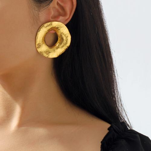 Zinc Alloy Stud Earring, irregular, plated, fashion jewelry & for woman 