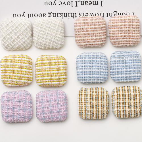Hair Barrette Finding, Cloth, with Aluminum, Square, DIY 17mm 