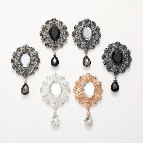 Glass Zinc Alloy Pendants, with Glass, Mirror, plated, DIY & with rhinestone 