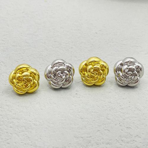 Brass Stud Earring, Flower, plated, fashion jewelry & for woman 