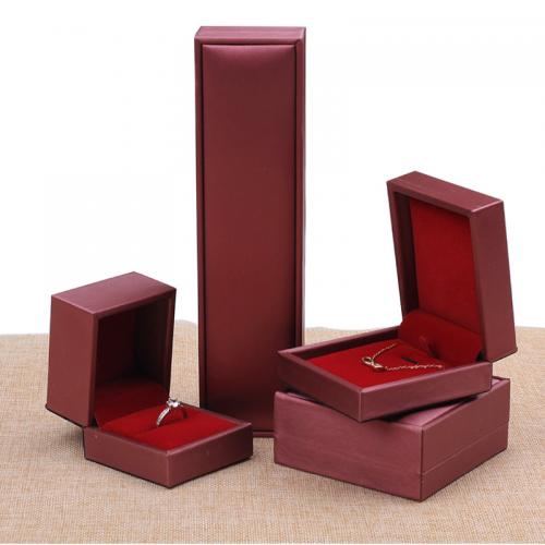 PU Leather Multifunctional Jewelry Box red 