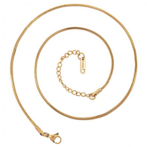 Halskette, 304 Edelstahl, mit Verlängerungskettchen von 5cm, Vakuum-Ionen-Beschichtung, Modeschmuck & unisex, keine, 1.5mm, Länge:ca. 40 cm, verkauft von PC