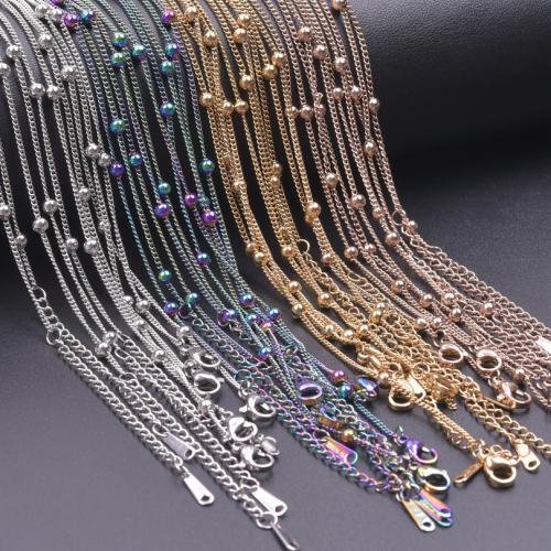 Stainless Steel Chain Jewelry, 304 Stainless Steel, with 5cm extender chain, Vacuum Ion Plating, fashion jewelry & Unisex Chain width 1.5mm .5mm Approx 40 cm 