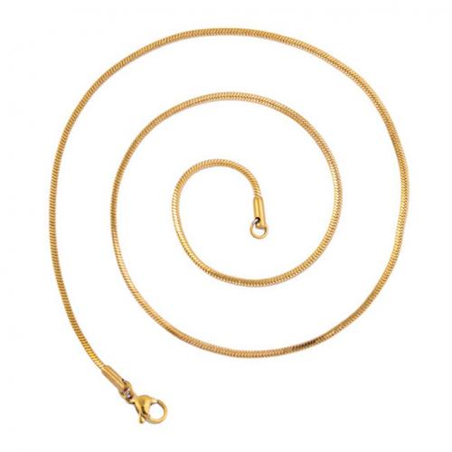 Halskette, 304 Edelstahl, Vakuum-Ionen-Beschichtung, Modeschmuck & unterschiedliche Länge der Wahl & unisex, goldfarben, 1.5mm, verkauft von PC