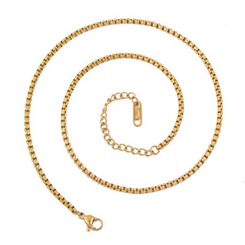 Halskette, 304 Edelstahl, mit Verlängerungskettchen von 5cm, Vakuum-Ionen-Beschichtung, Modeschmuck & unisex, keine, 3mm, Länge:ca. 40 cm, verkauft von PC