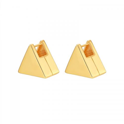 Messing Tropfen Ohrring, Dreieck, plattiert, Modeschmuck & für Frau, keine, 11x17mm, verkauft von Paar