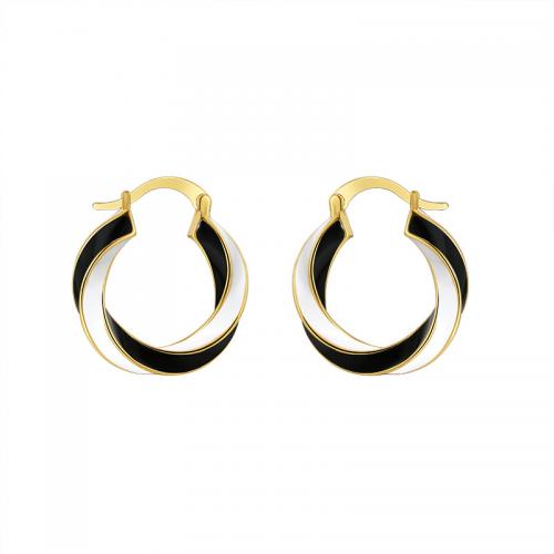 Brass Drop Earring, plated, fashion jewelry & for woman & enamel 