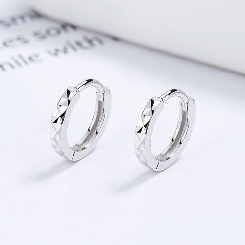 Sterling Silver Hoop Earring, 925 Sterling Silver, platinum plated, fashion jewelry & for woman 