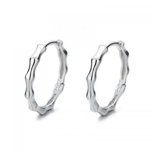Sterling Silver Huggie Hoop Earring, 925 Sterling Silver, platinum plated, fashion jewelry & for woman [