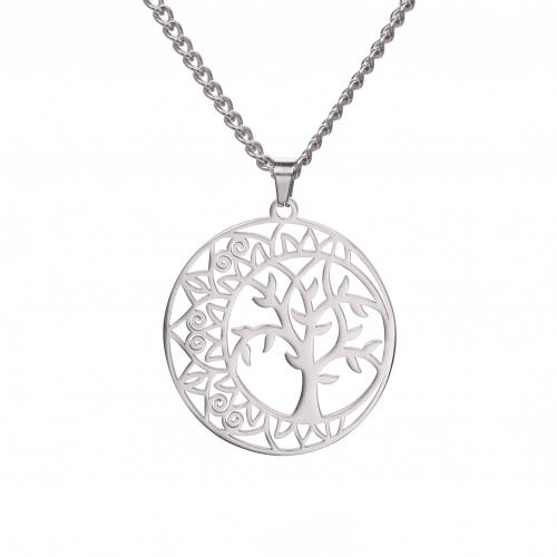 Titanium Steel Jewelry Necklace, Tree, plated, fashion jewelry & for woman & hollow cm 