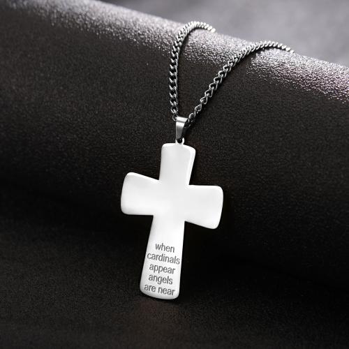 Titanium Steel Jewelry Necklace, Cross, plated, fashion jewelry & for man cm 