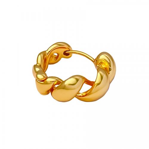 Brass Huggie Anneau d'oreille, laiton, Plaqué or 18K, bijoux de mode & pour femme Vendu par paire[
