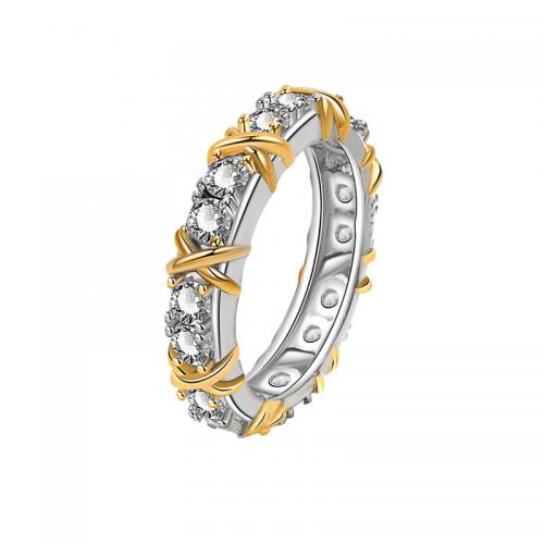Cubic Zirconia Micro Pave Brass Finger Ring, plated, fashion jewelry & micro pave cubic zirconia & for woman .3mm 