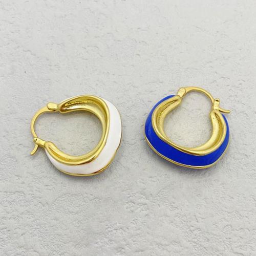 Brass Drop Earring, 18K gold plated, fashion jewelry & for woman & enamel 