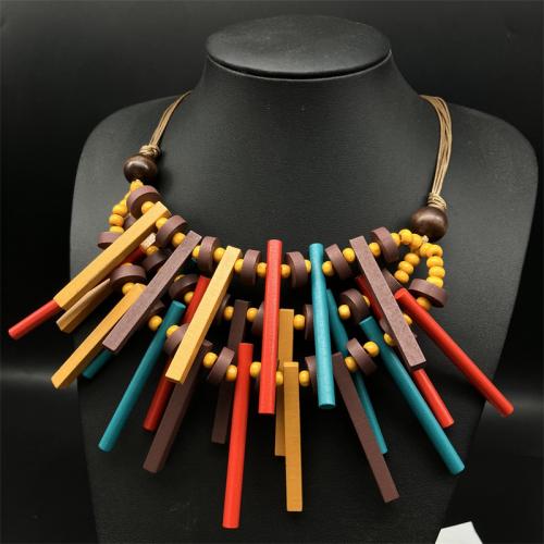 Collar de madera, Joyería & para mujer, más colores para la opción, longitud:aproximado 60 cm, Vendido por UD