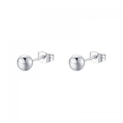 316L Stainless Steel Stud Earring, Round, Vacuum Ion Plating & for woman 
