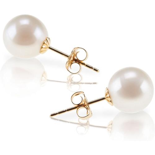 Shell Pearl Stud Earring, with 316L Stainless Steel, Round, Vacuum Ion Plating & for woman [