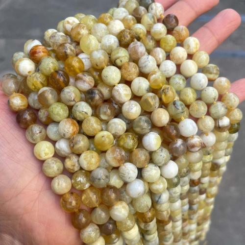 Opal Perlen, Gelber Opal, rund, DIY & verschiedene Größen vorhanden, gemischte Farben, verkauft von Strang