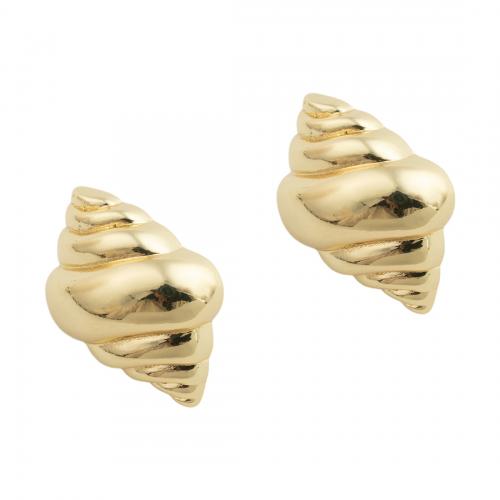 Brass Stud Earring, Conch, high quality plated, fashion jewelry & for woman 