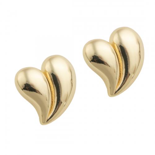 Brass Stud Earring, Heart, high quality plated, fashion jewelry & for woman 