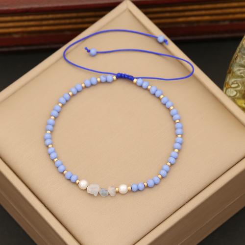 Bracelets de cristal, avec Pierre naturelle, fait à la main, Réglable & bijoux de mode & pour femme, plus de couleurs à choisir Environ 30 cm, Vendu par PC