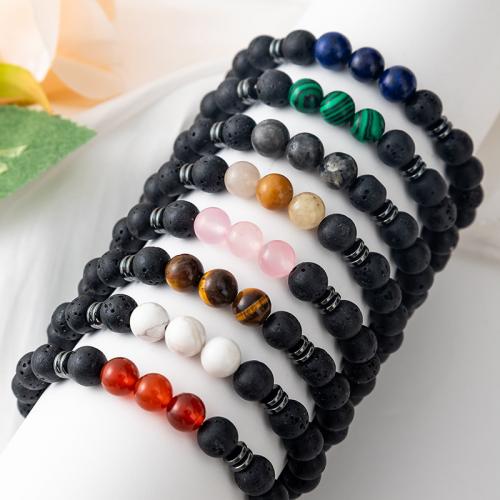 Lava Bead Bracelet, with Natural Stone, fashion jewelry & Unisex cm 
