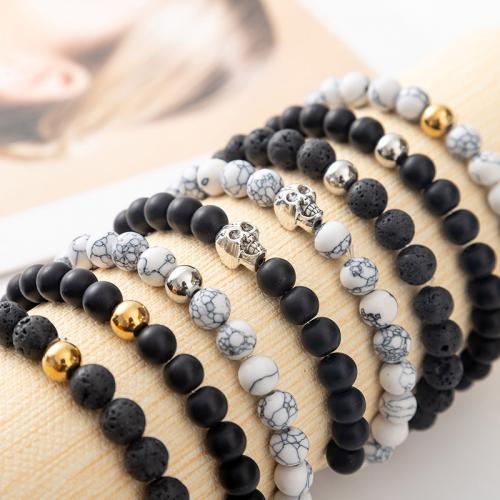 Gemstone Bracelets, Natural Stone, with Zinc Alloy, fashion jewelry & Unisex .5 cm 