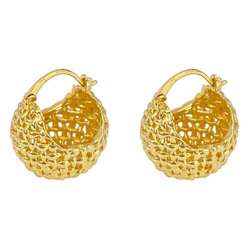 Brass Drop Earring, Basket, 18K gold plated, fashion jewelry & for woman & hollow 