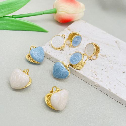 Brass Drop Earring, with enamel, 18K gold plated, fashion jewelry & for woman 